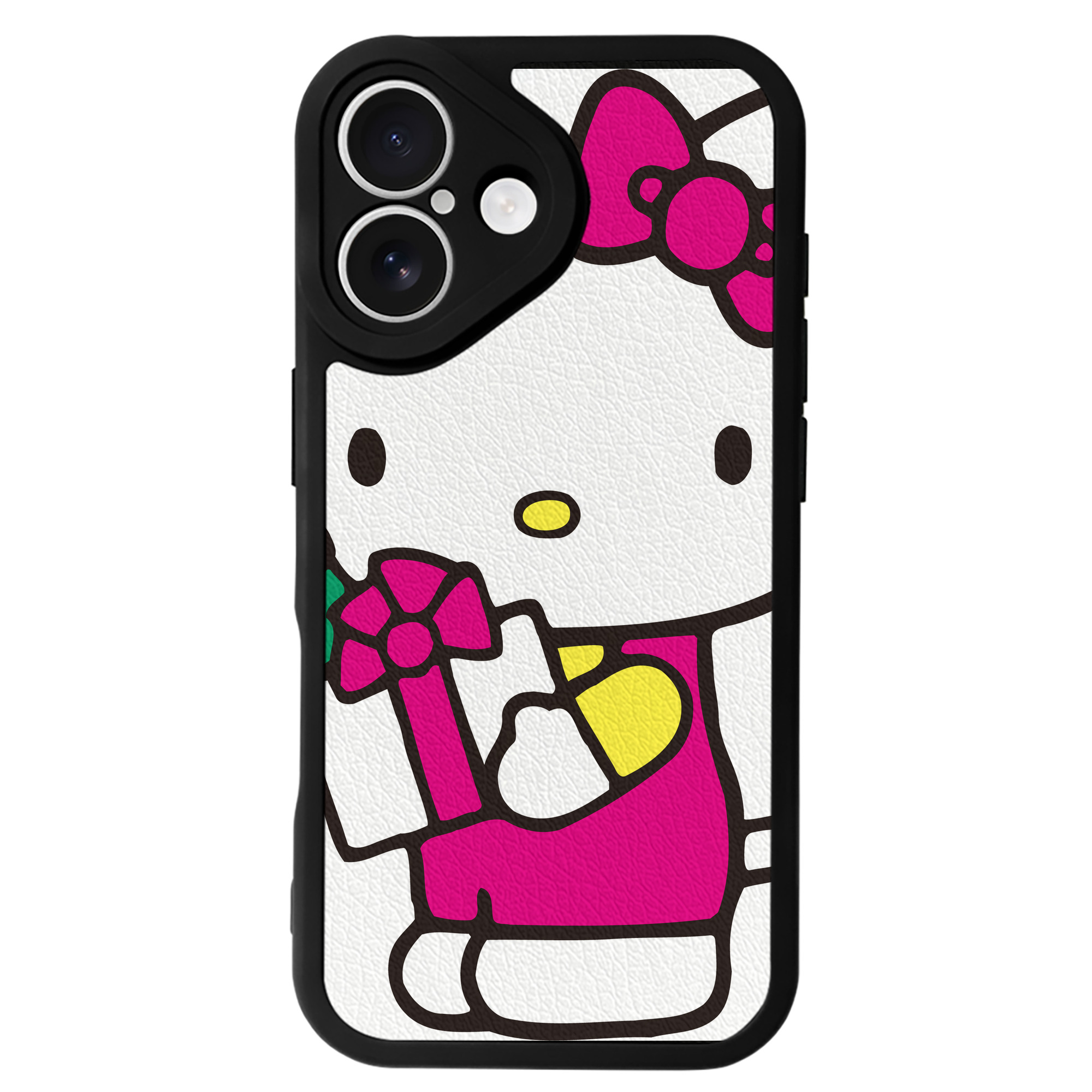 （画像用） Hello Kitty ハローキティ 【iPhone 16シリーズ対応】シリコンスマホケース（レザー調） 材質：シリコン